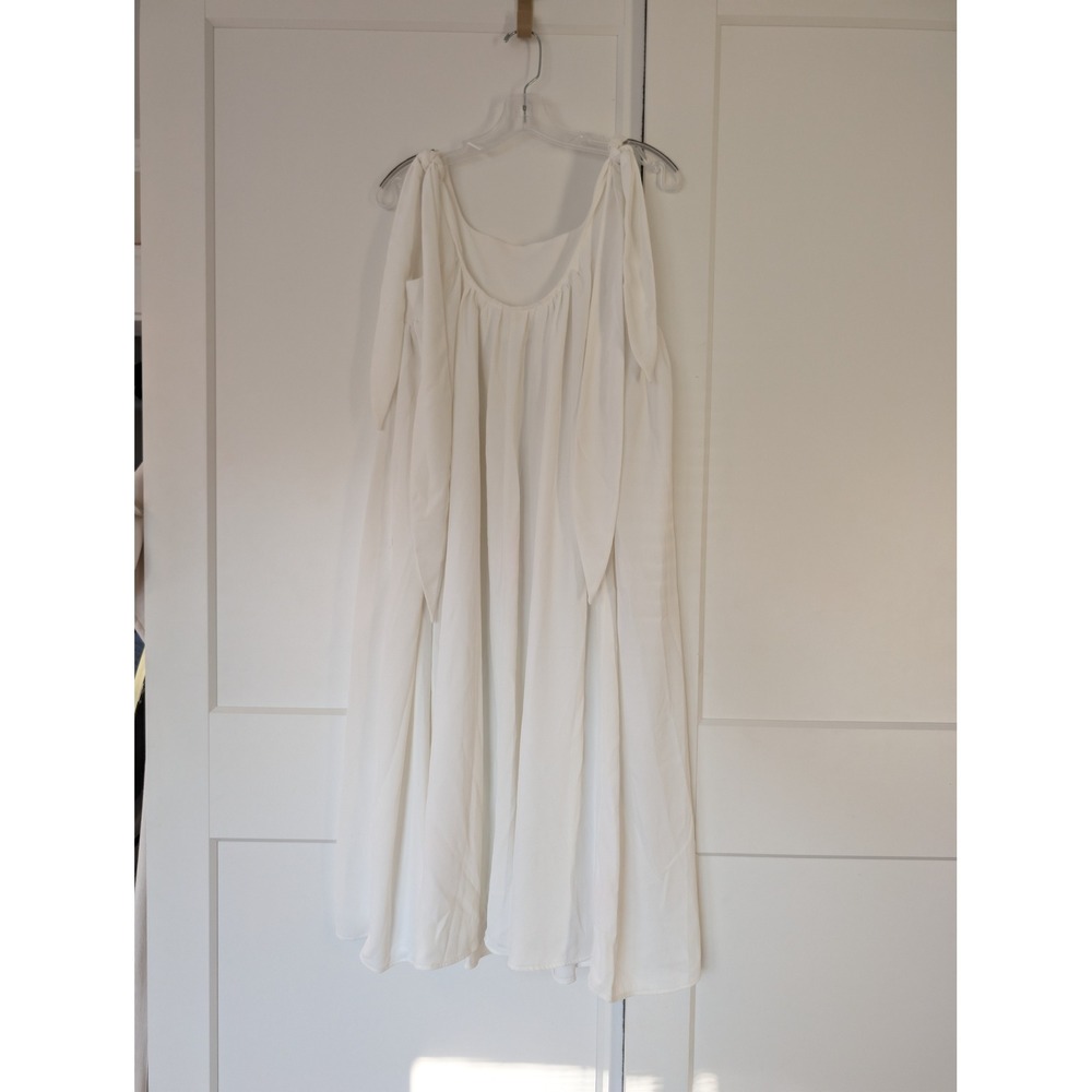 Nap Loungewear Bunny Strap Dress White Cotton Babydoll Midi Dress Womens Small - Picture 3 of 6